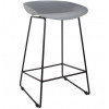 Стул полубарный Neo серый с чёрными ножками