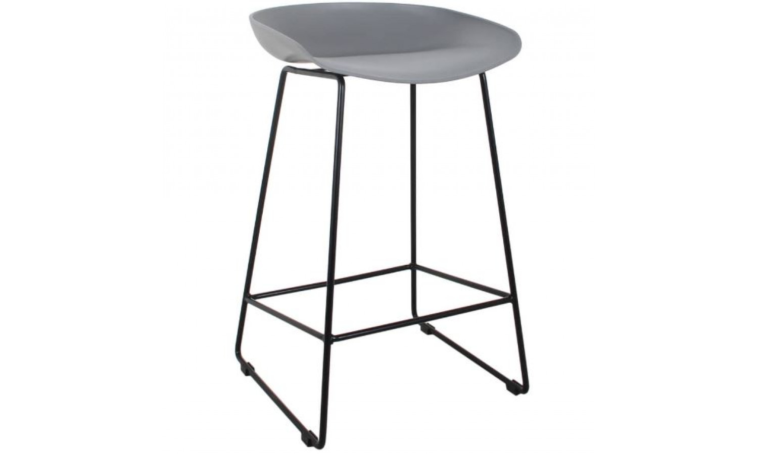 Стул полубарный Neo серый с чёрными ножками