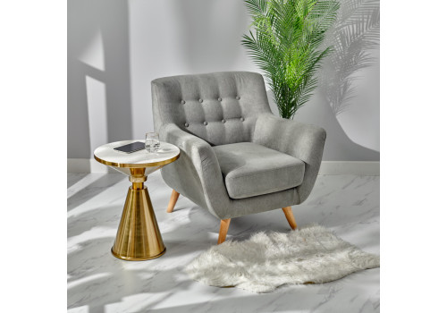 Кофейный столик Atlant диам.45см x 54см, золотой, металл, керамика