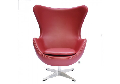 Кресло EGG STYLE CHAIR красный, натуральная кожа