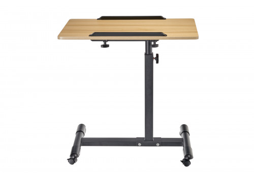 Стол многофункциональный на колёсах, 60x40 см, «РОЛЛИНГ»1 ножка, регул.высота, наклон столешницы, ограничит., мдф, металл, св.дерево, черный