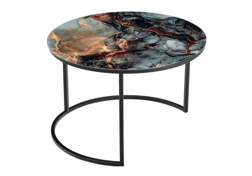 Набор кофейных столиков Tango космический с чёрными ножками, 2шт