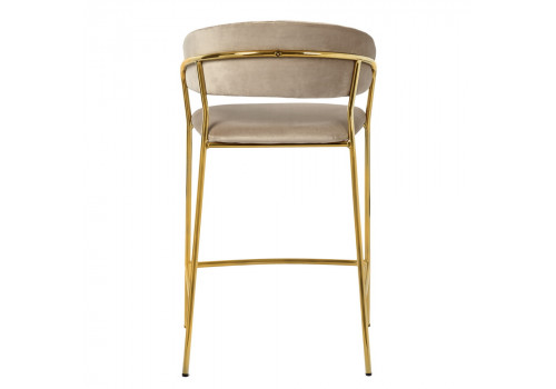 Стул полубарный Turin латте с золотыми ножками