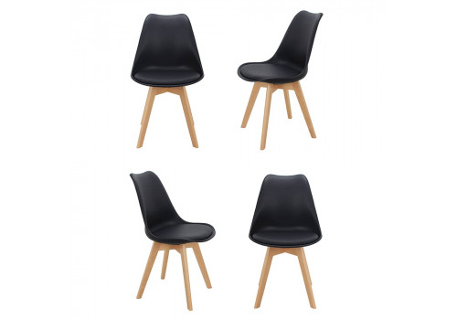 Комплект из 4-х стульев Eames Bon чёрный