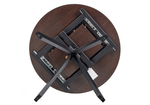 Стол Rudolf круглый раскладной 90-120x90x75см, Дуб Вотан, чёрный