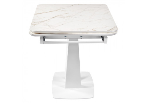 Стол Vito раскладной 120-184x80x75см, керамогранит белый мрамор, белый
