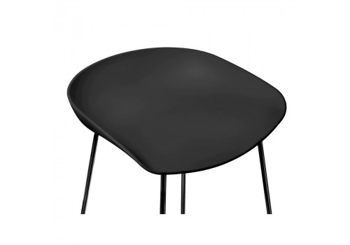 Стул полубарный Neo чёрный с чёрными ножками