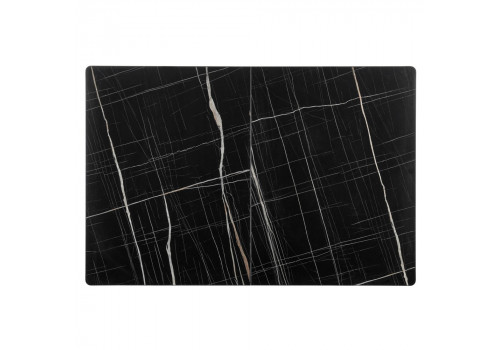 Стол Dublin раскладной 120-160х80х75 чёрный мрамор с чёрными ножками