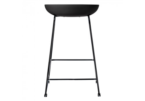 Стул полубарный Neo чёрный с чёрными ножками