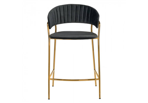 Стул полубарный Turin чёрный с золотыми ножками