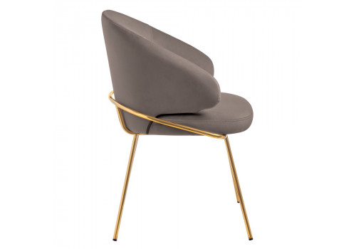 Стул-полукресло Emil латте с золотыми ножками