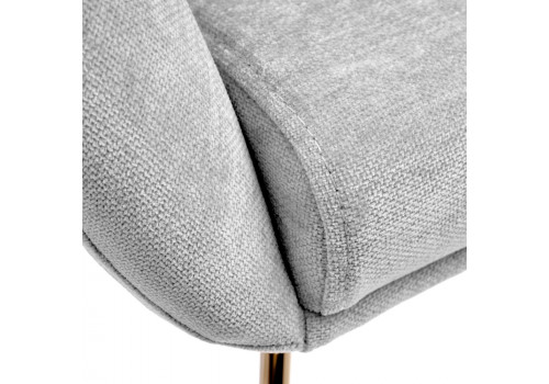 Стул-полукресло Martin серый шенилл с золотыми ножками