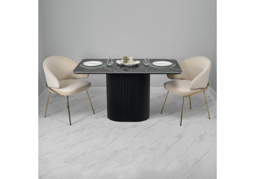 Стул-полукресло Emil кремовый с золотыми ножками