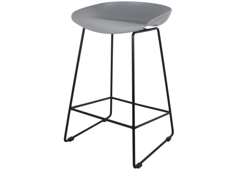 Стул полубарный Neo серый с чёрными ножками