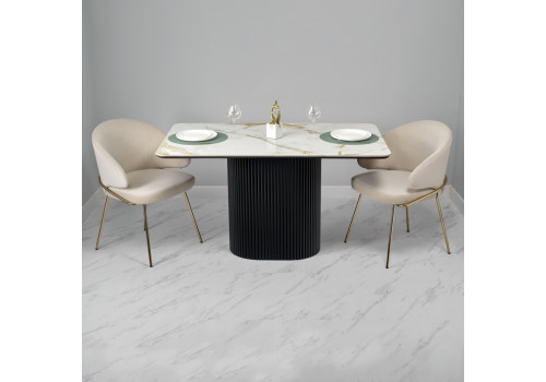 Стол Festa 140x85x77см, керамогранит Calacatte gold