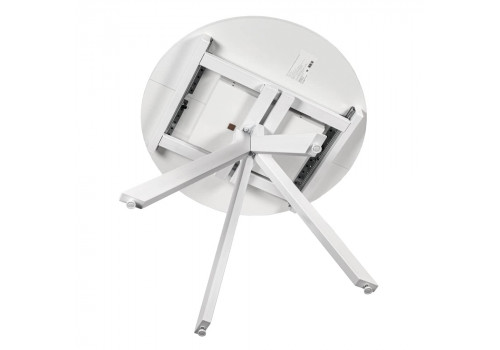 Стол Rudolf круглый раскладной 90-120x90x75см, белый мрамор, белый