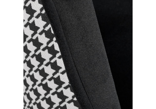 Стул полубарный Leo чёрный с жаккардом, с поворотным механизмом