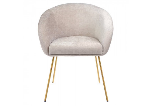 Стул-полукресло Martin миндальный шенилл с золотыми ножками