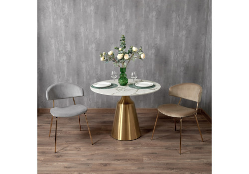 Стул Elle латте с золотыми ножками