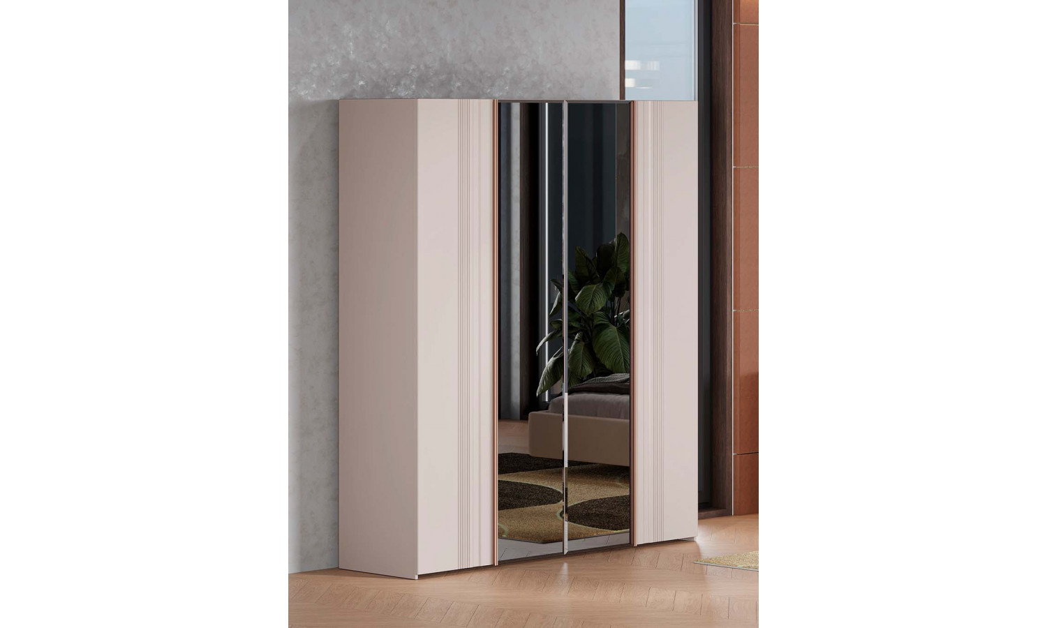 Шкаф Виктория Сатин 4-дверный