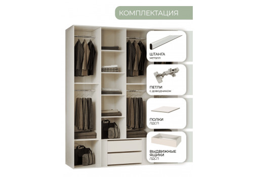 Шкаф Виктория Сатин 4-дверный