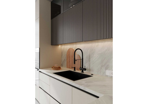 Кухня Flat & Velvet грей / белый снег