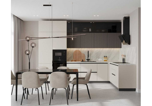 Кухня Flat & Velvet грей / белый снег