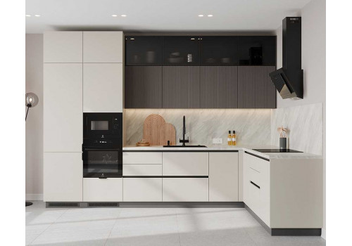 Кухня Flat & Velvet грей / белый снег