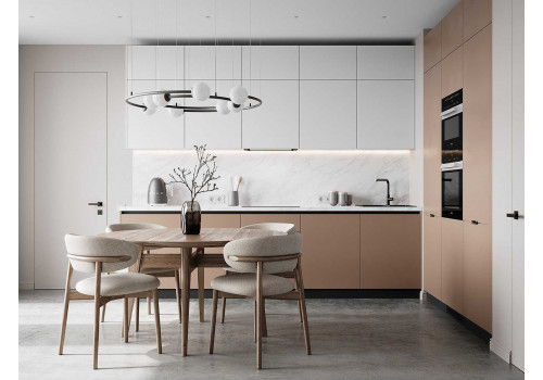 Кухня Flat & Velvet какао / белый снег