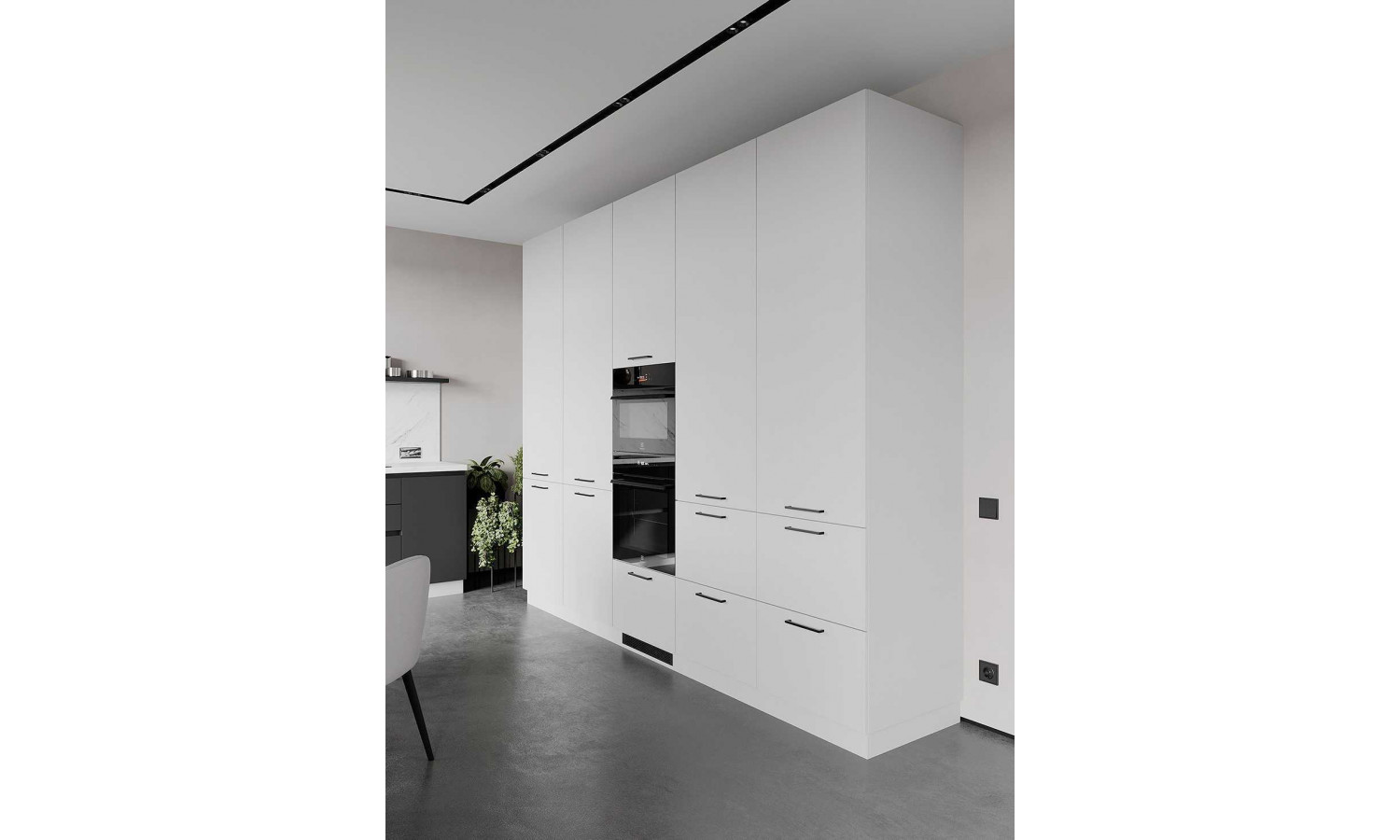 Кухня Flat & Velvet дарк грей / белый снег