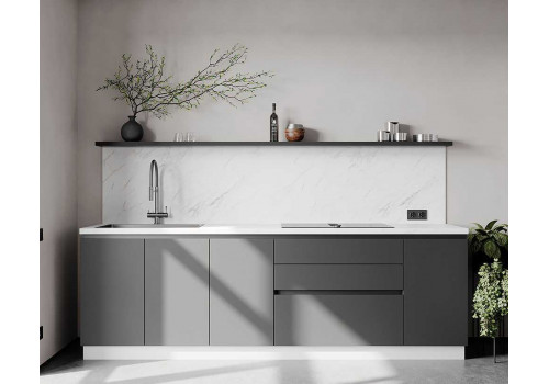 Кухня Flat & Velvet дарк грей / белый снег