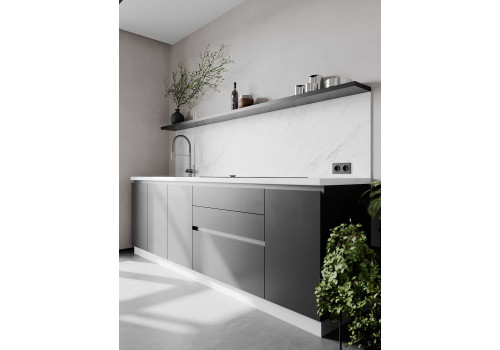 Кухня Flat & Velvet дарк грей / белый снег