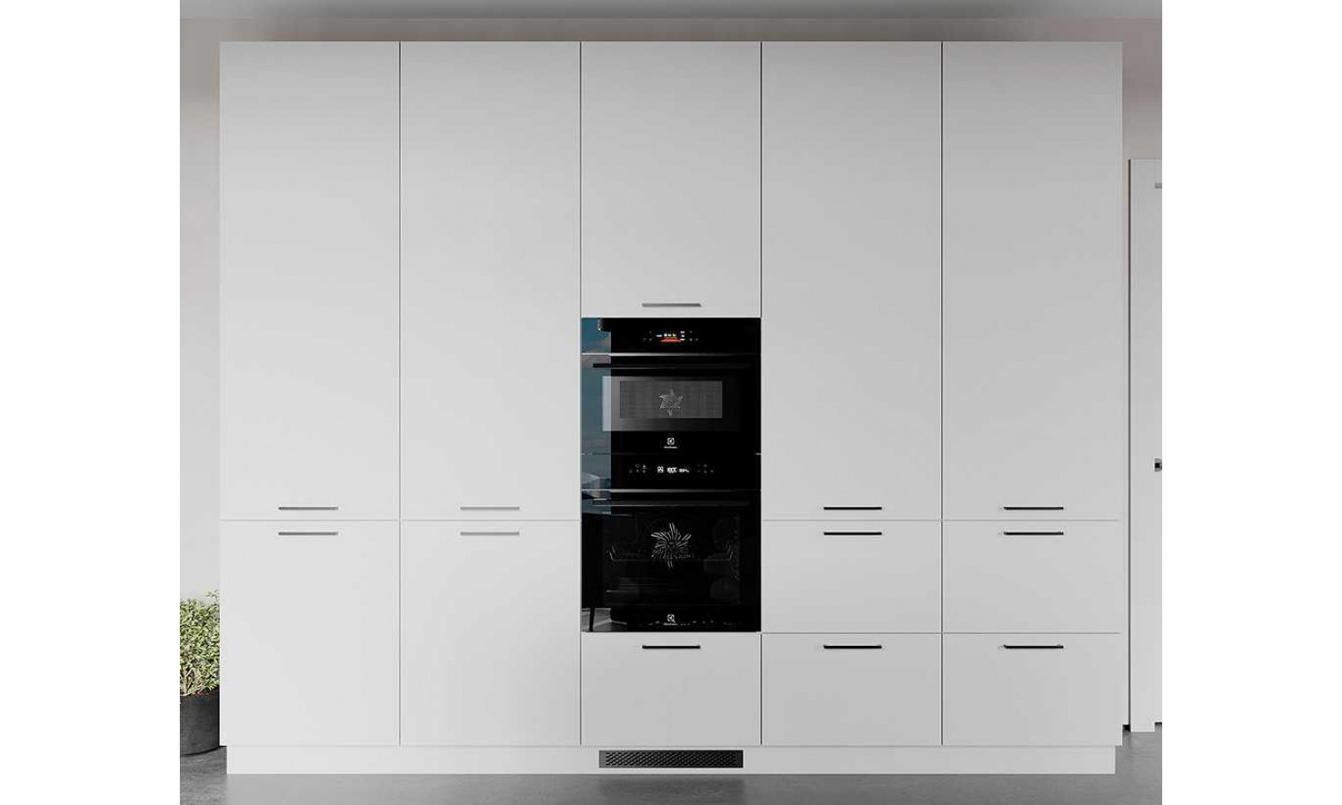 Кухня Flat & Velvet дарк грей / белый снег