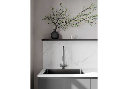 Кухня Flat & Velvet дарк грей / белый снег