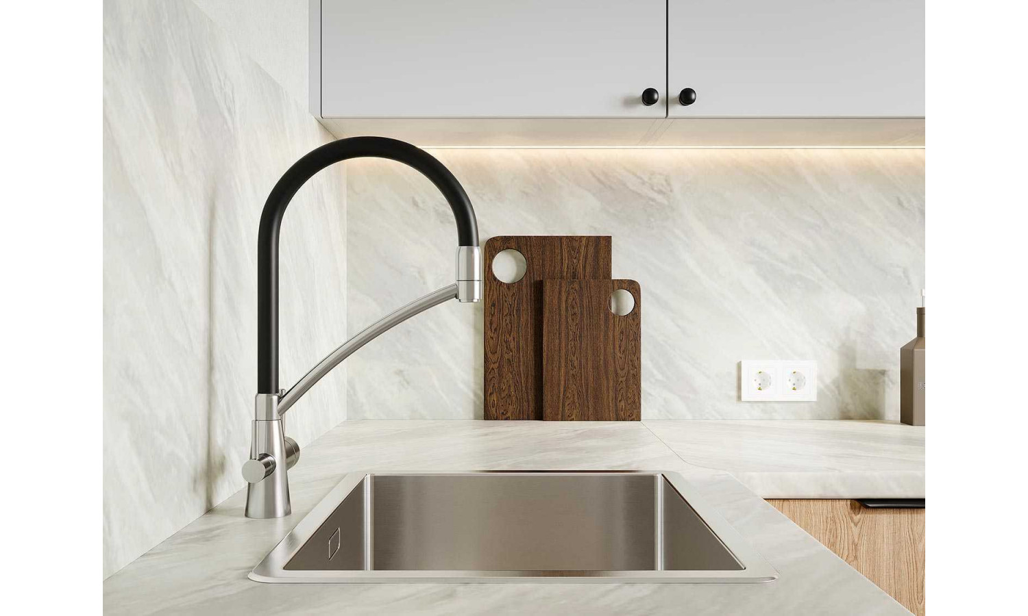 Кухня GARDA белый снег