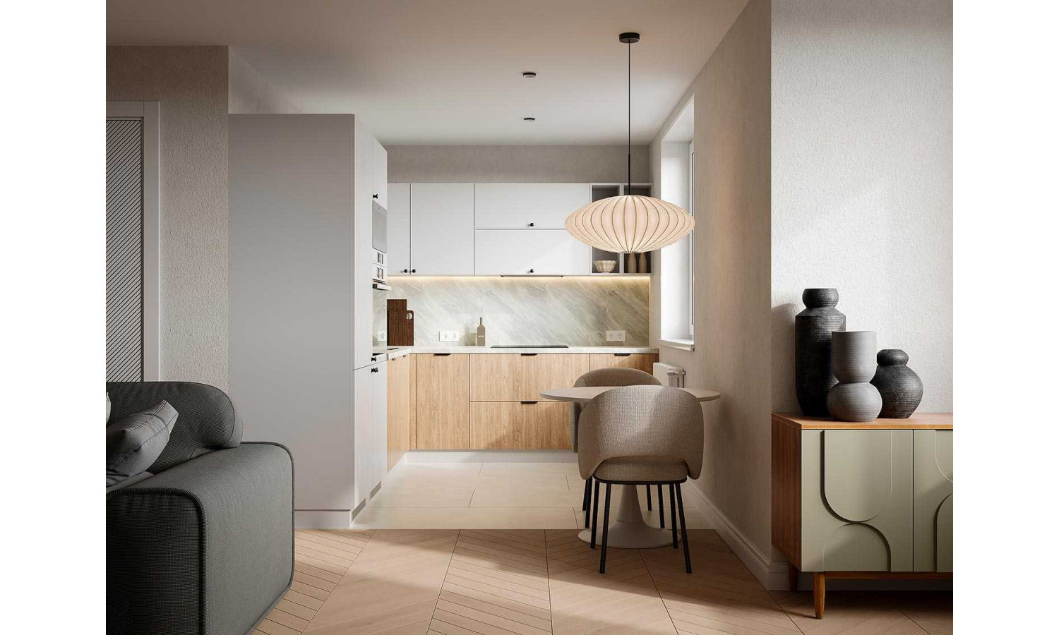 Кухня GARDA белый снег