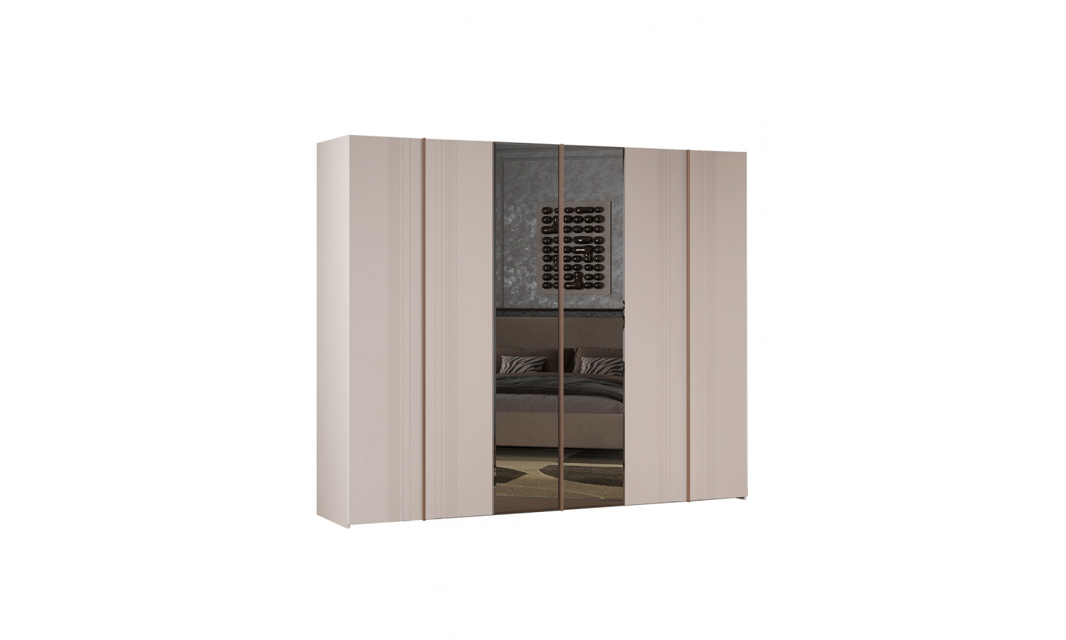 Шкаф Виктория Сатин 6-дверный