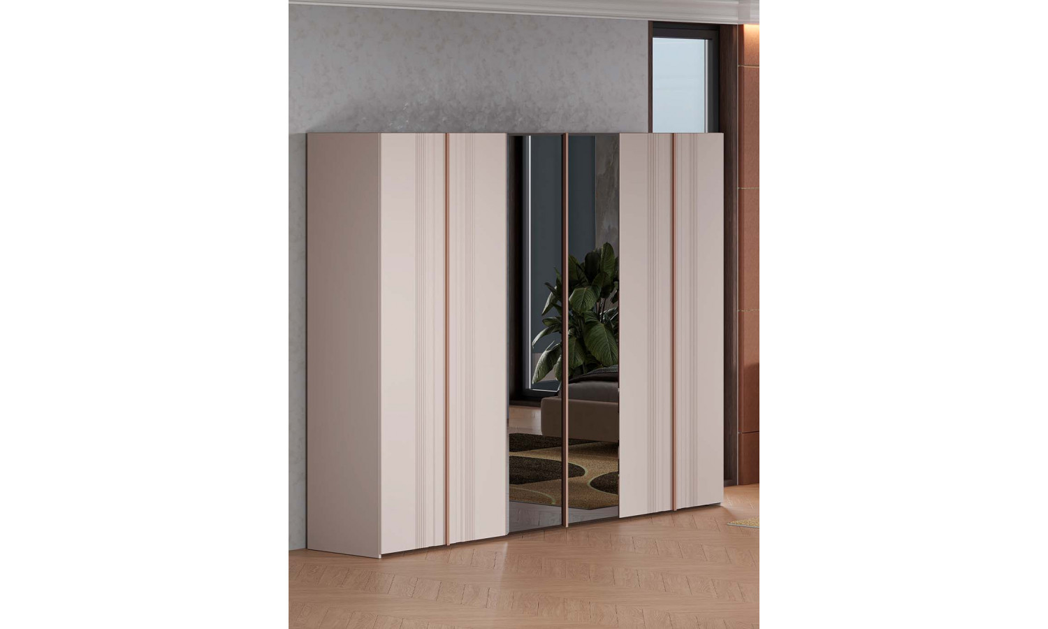 Шкаф Виктория Сатин 6-дверный