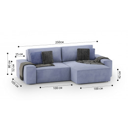 Диван Босс модульный двухместный с оттоманкой VELUTTO 049