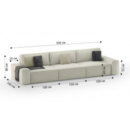 Диван Босс модульный трехместный Teddy 005