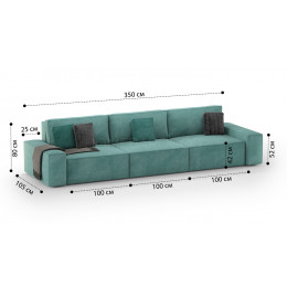 Диван Босс модульный трехместный SIMPLE 022