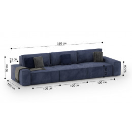 Диван Босс модульный трехместный SIMPLE 025