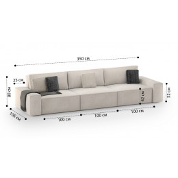 Диван Босс модульный трехместный SIMPLE 043