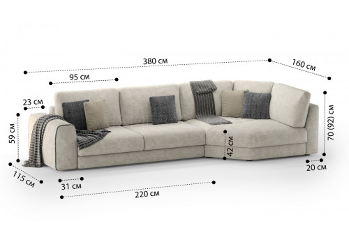 Диван угловой  Мун Allure 001