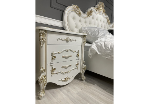 Кровать Натали + 2 тумбы прикроватные Флоренция белый глянец 