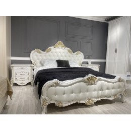 Кровать Натали + 2 тумбы прикроватные Флоренция белый глянец 