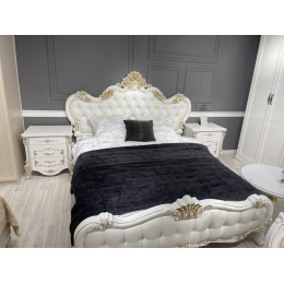 Кровать Натали + 2 тумбы прикроватные Флоренция белый глянец 