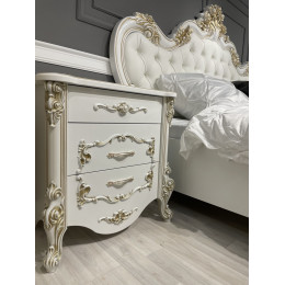 Кровать Натали + 2 тумбы прикроватные Флоренция белый глянец 
