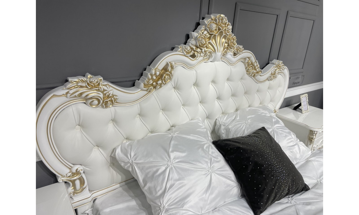 Кровать Натали + 2 тумбы прикроватные Флоренция белый глянец 