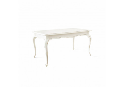 Стол прямоугольный раскладной Неаполь Молочный/Патина Золото без структуры дерева